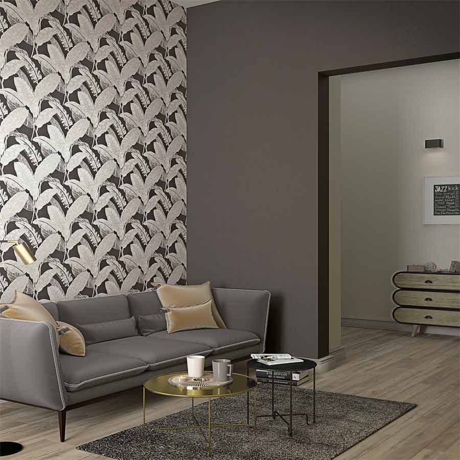 Nilaya Asian Paint's- Traditional Floral design Wallpaper- Black & Grey -  Avyukta Interior Decor Solutions