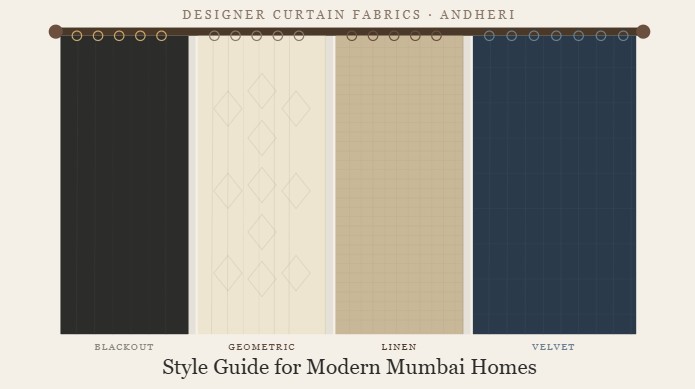 Designer Curtain Fabrics in Andher