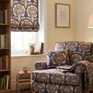 Amelia | Ottoman Flower | Patriot | Damask | 103521 - Burgundy