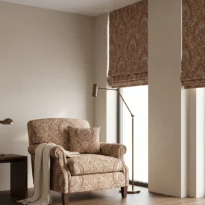 Phoenix | Ottoman Flower | Ash Brown | Modern Damask | 103619 - Ash Brown