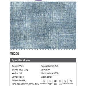 Essentials Vani Blue Clay Fabric