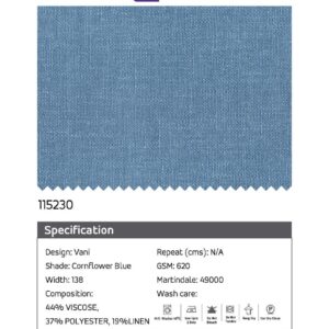 Essentials Vani Cornflower Blue Fabric