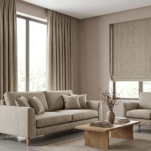 Crag Bark Woven Curtain Fabric - POOLE Collection