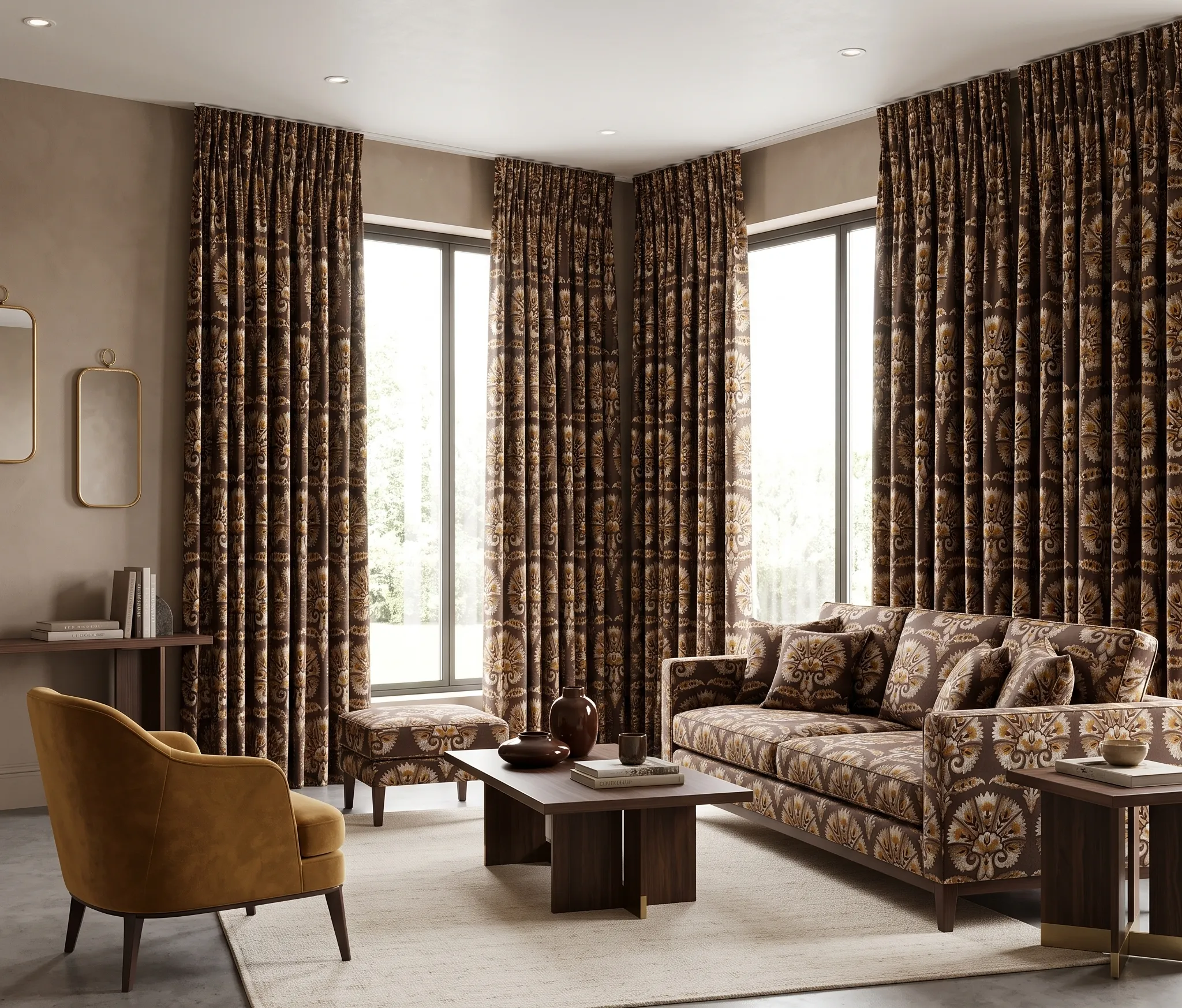 OTTOMAN FLOWER ASH BROWN